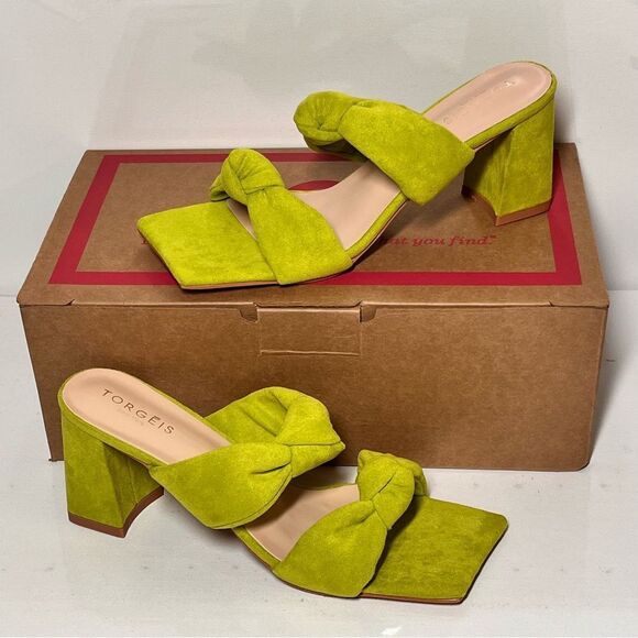 TORGEIS Flamingo Knotted Block Heel Sandals - Picture 1 of 7